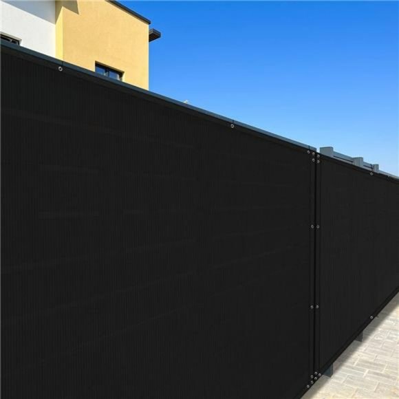 5' x 50' Black Fence Privacy Screen Windscreen Cover Mesh Fencing Shade Cloth - Picture 1 of 5